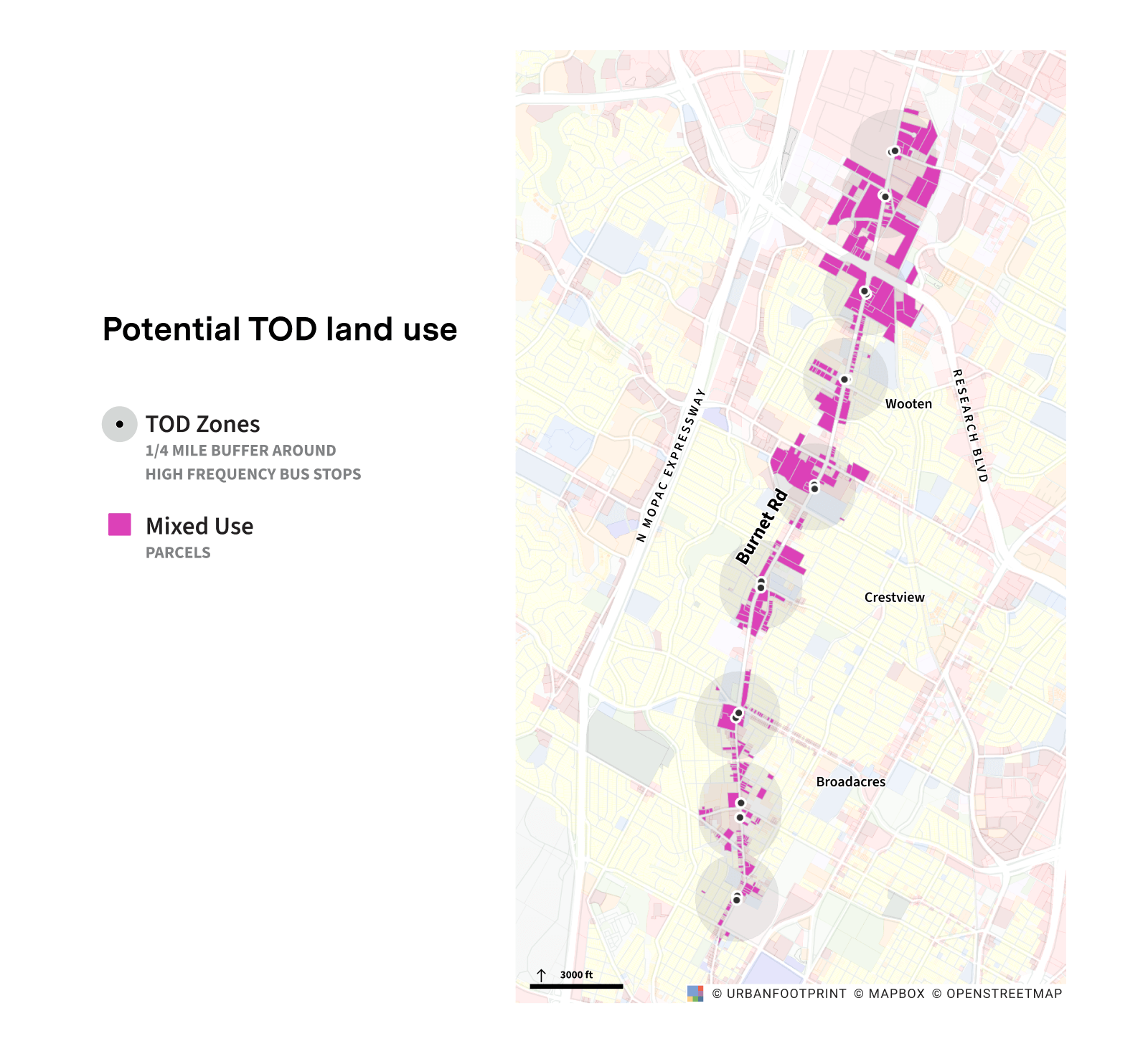 Map showing potential land use