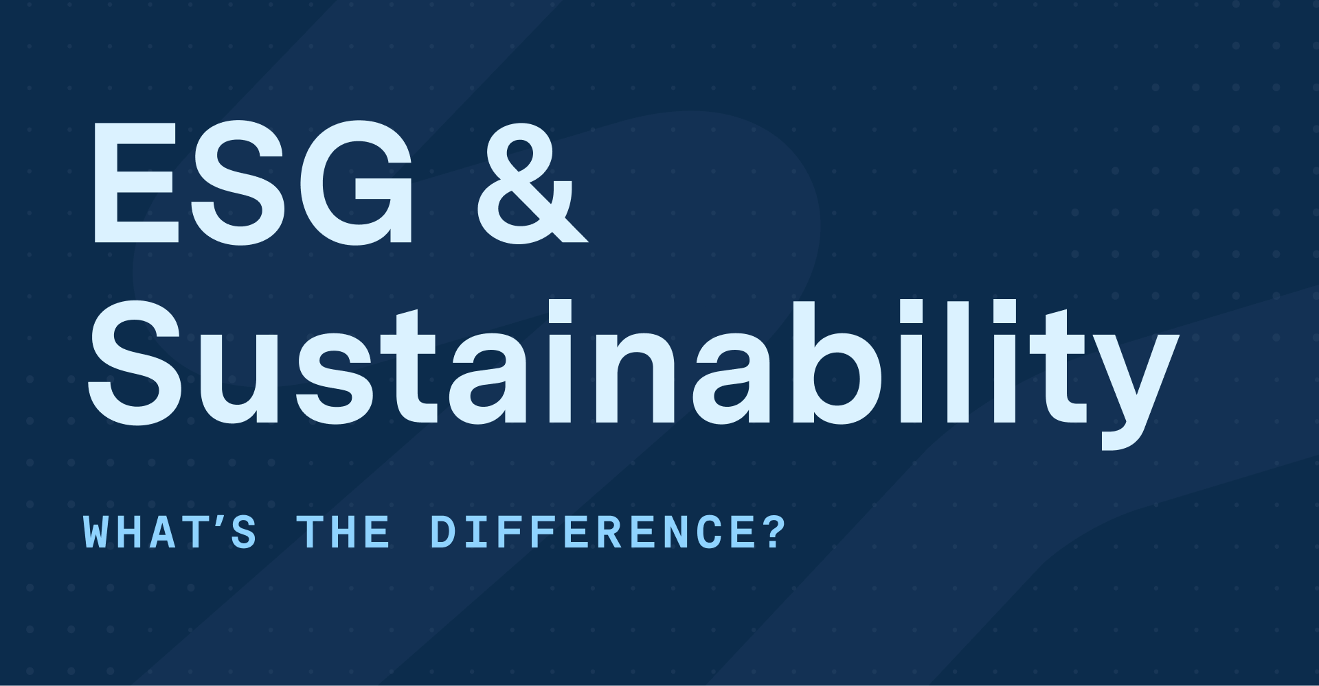 ESG & Sustainability