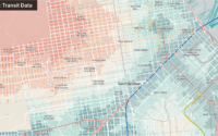 Sample view of updated transit data in San Francisco